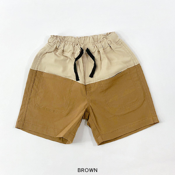 スーパーストレッチバイカラーハーフパンツ キッズ ベビー ボトムス