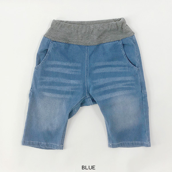 カットデニムサルエルハーフパンツJr キッズ ジュニア 夏