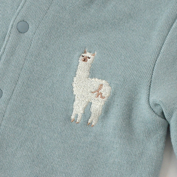 30％OFF】ハッカキッズ 00932000-mm80 アルパカ刺しゅうロンパース