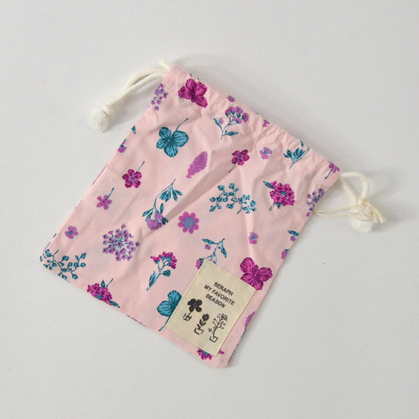 お茶一服セット、巾着入り、さ番 販促ブック 京都大和 / サテンキューブ巾着【色指定可】