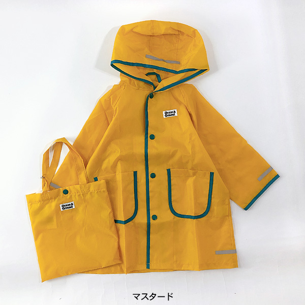 パイピングレインコート キッズ ベビー かっぱ 雨合羽 カッパ