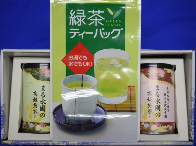 高級茶２紙缶+５ｇ緑茶ティーバッグセット