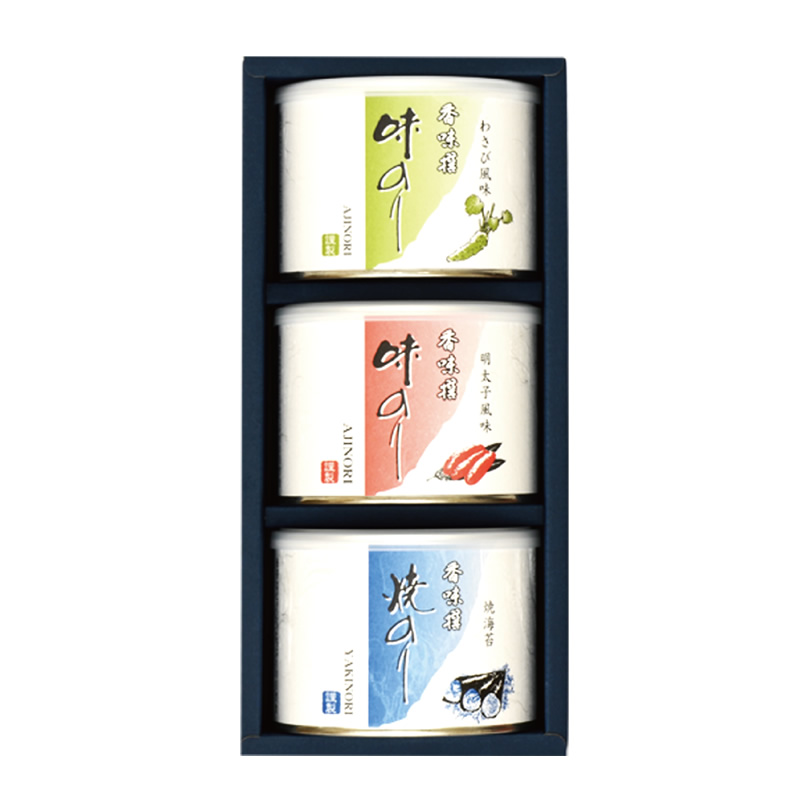 のりまる様 味付のり 彩のり缶 3缶入り（組み合わせ自由） 掛川茶 新茶 深蒸し茶の