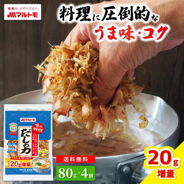 ＼1袋20g増量／【まとめ買い】だしの力 80g（×4個）
