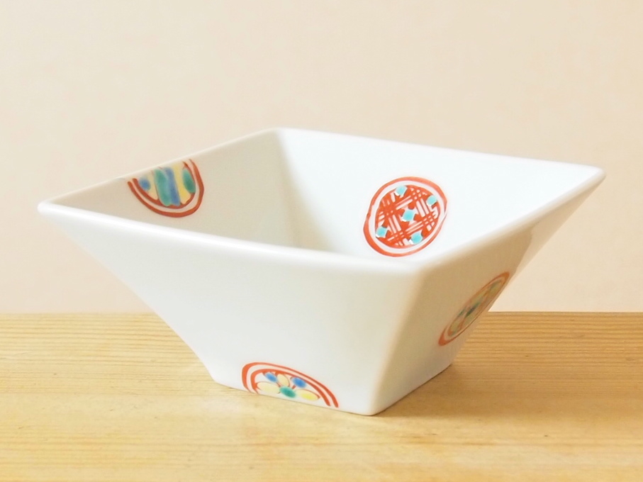 九谷焼　3.5号角小鉢