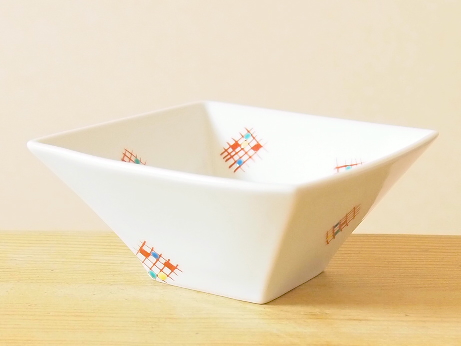 九谷焼　3.5号角小鉢