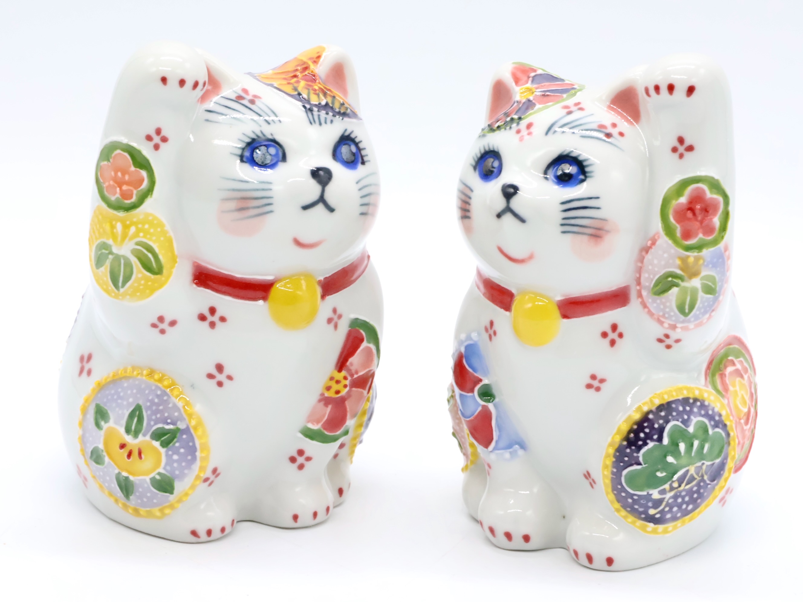 3号招猫　下絵イッチン盛吉祥文　下野邦子