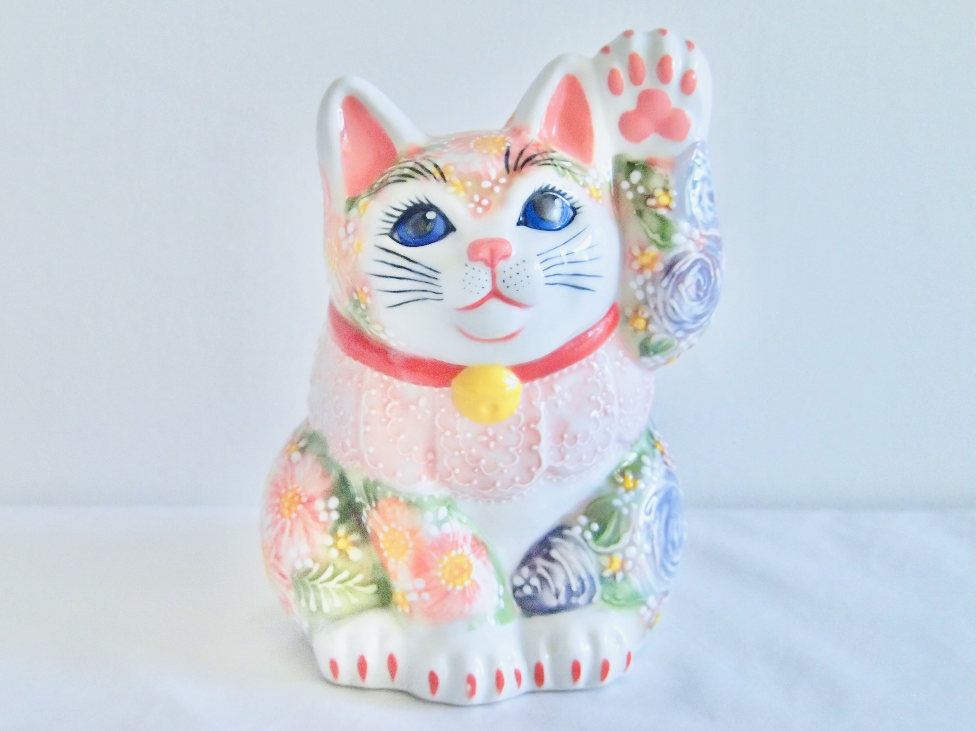 5.7号前垂れ招猫　下絵イッチン華盛　下野邦子