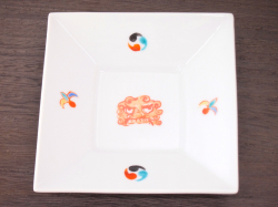 九谷焼 和陶房 3.5号角皿/小皿 豆皿/  獅子頭　 辺10.5×高2.3cm