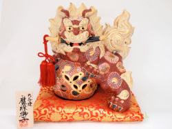 九谷焼 8号剣獅子 盛 陶幸 マルヨネ 九谷焼マルヨネ 陶芸窯和陶房