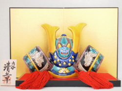 九谷焼 6.5号兜 青九谷 龍文