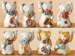 花詰タッチ招き猫　作家作品 花詰タッチ招き猫 作家作品 工芸品