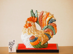 7号酉 盛 陶幸 化粧箱 台 立札付/ 九谷焼 マルヨネ 干支丁酉-123/幅
