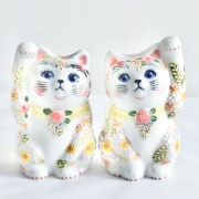 3号招猫 下絵イッチン華盛 下野邦子 マルヨネ陶幸 maruyone