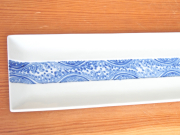 九谷焼 和陶房 長角皿 染付波文
