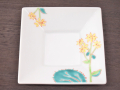 九谷焼 和陶房 3.5号角皿/小皿 豆皿/  つわぶき　 辺10.5×高2.3cm