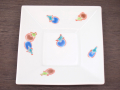 九谷焼 和陶房 3.5号角皿/小皿 豆皿/  色絵なす　 辺10.5×高2.3cm