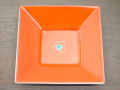 九谷焼 和陶房 3.5号角皿/小皿 豆皿/  主巻　見込花文　 辺10.5×高2.3cm