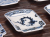 豆皿 湯呑 染付龍文 /小皿 豆皿 吉祥紋古典絵変り/九谷焼 和陶房/幅7.2×奥10.3×高1.2cm
