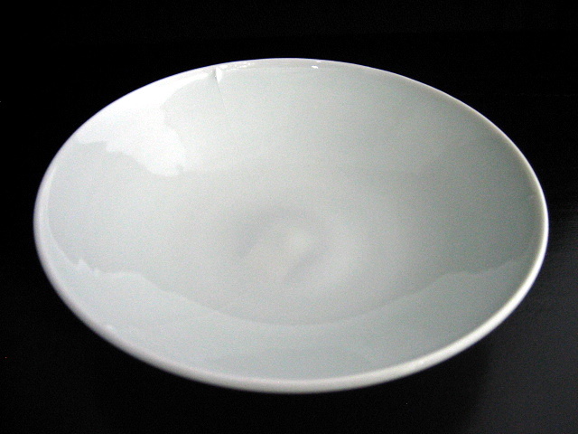 九谷焼 青白ライン　6.5号浅鉢