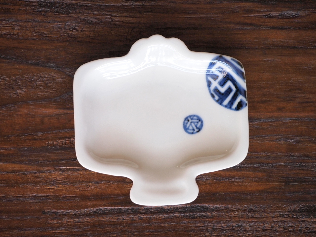 豆皿 小槌 染付丸紋 /小皿 豆皿 吉祥紋古典絵変り/九谷焼 和陶房 /幅8×奥7.8×高1.2cm