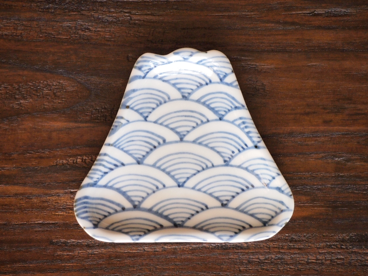 豆皿 富士山 染付青海波 /小皿 豆皿 吉祥紋古典絵変り/九谷焼 和陶房