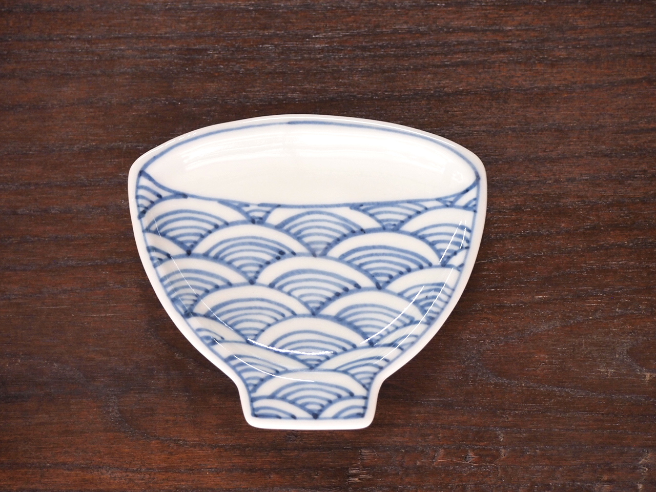 豆皿 飯碗 染付青海波 /小皿 豆皿 吉祥紋古典絵変り/九谷焼 和陶房/幅9.6×奥8.3×高1.2cm