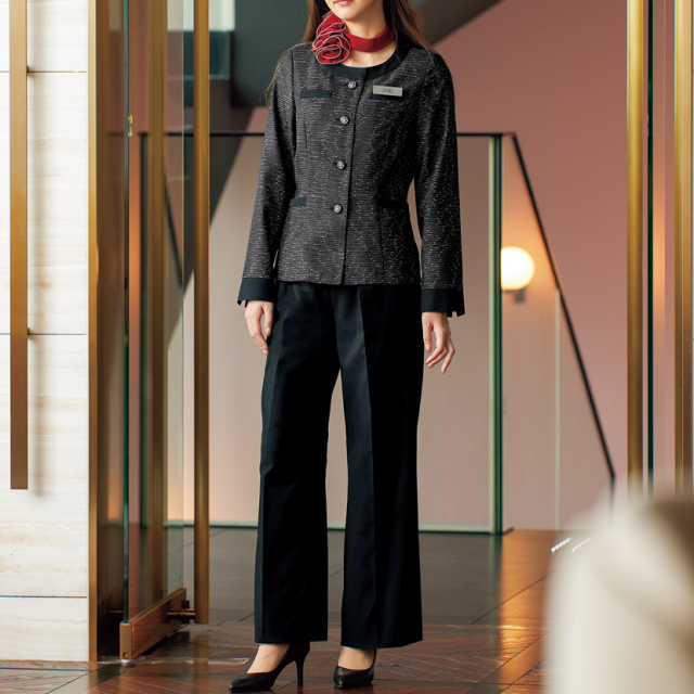 アンジョア] オフィス 事務服 制服 パンツ 71413 フレキシブルサージ