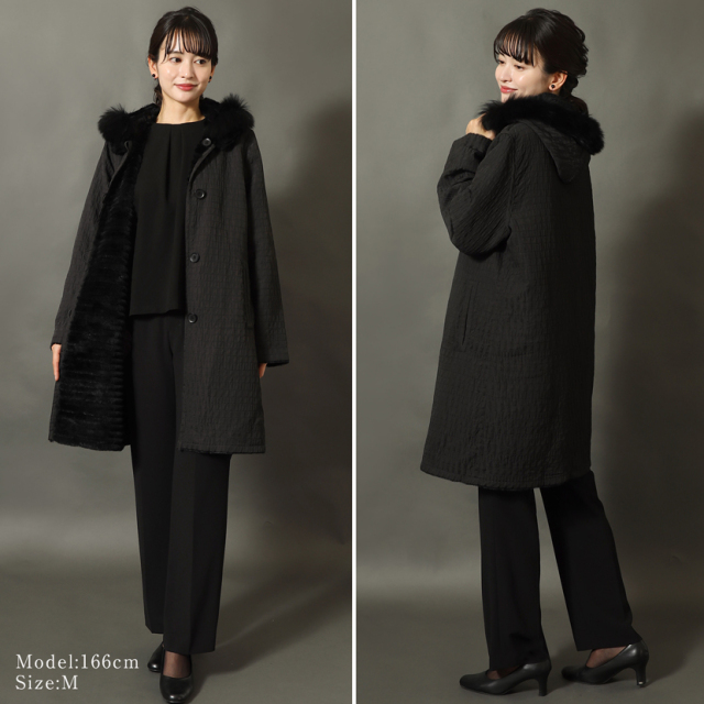 40％OFF】ポリラビットリバーシブルFOXフード付きコート 10-5467