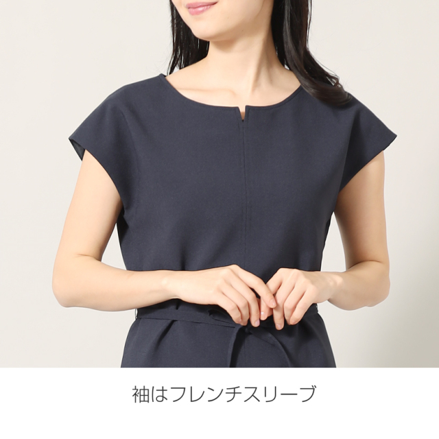 カモ／インポート／イルグッフォ ワンピース14Y紺色リボン発表会 通塾 お受験専門店品質 お着替えしやすい くるみダブルボタン・タック