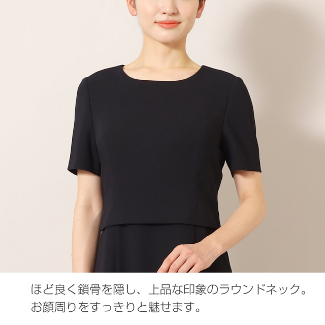 濃紺　ジャケット　ワンピース　15号　説明会　保護者会　洗える　お受験 日本製】お受験ワンピース 洗える 濃紺 SDGs 34491-op