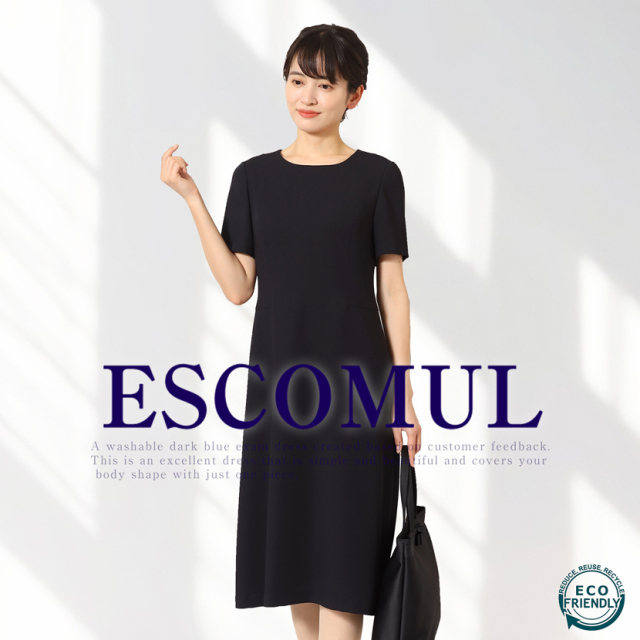 日本製】お受験ワンピース 洗える 濃紺 SDGs 34492-op