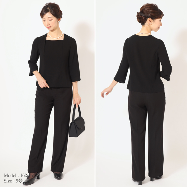 ブラックフォーマル,黒,喪服,礼服,レディース,アンサンブル,ブラック,葬儀,冠婚葬祭,法事,品格