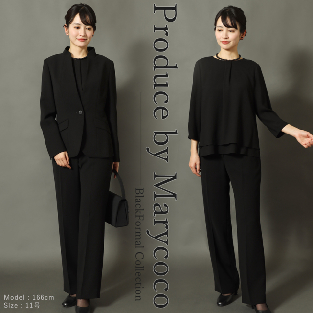ぶち ブラックSサイズ ブラックフォーマル 日本製 スタンドカラージャケット シフォン