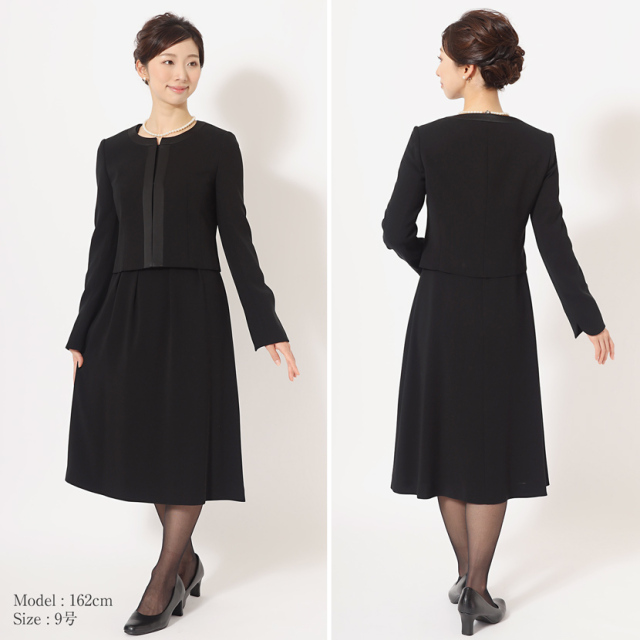 新品☆21号3L♪ブラックフォーマル喪服礼服アンサンブル黒☆u305 