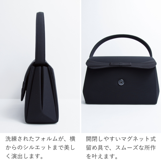 六角デザインリボン付きフォーマルバッグ3点セット