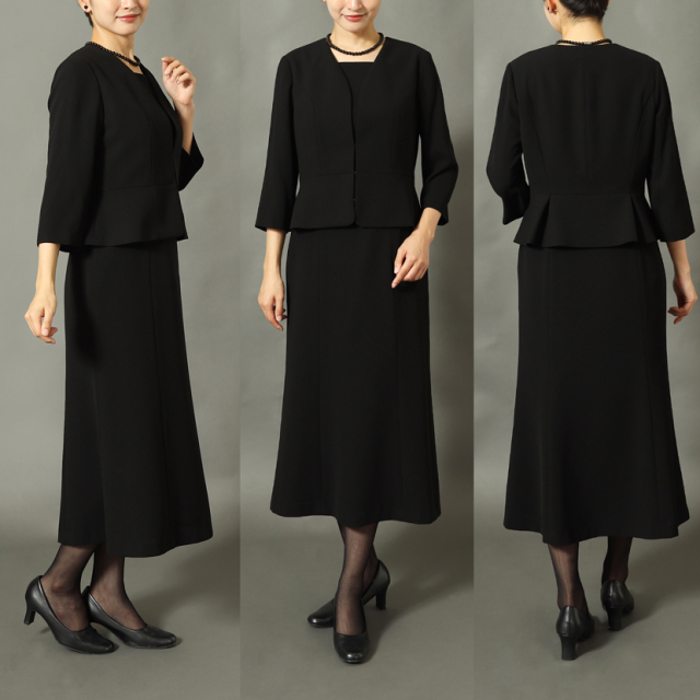 ブラックフォーマル,黒,喪服,礼服,レディース,アンサンブル,ブラック,葬儀,冠婚葬祭,法事,品格
