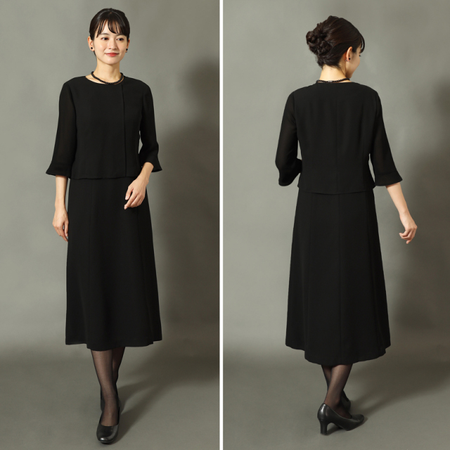 ブラックフォーマル,黒,喪服,礼服,レディース,アンサンブル,ブラック,葬儀,冠婚葬祭,法事,品格