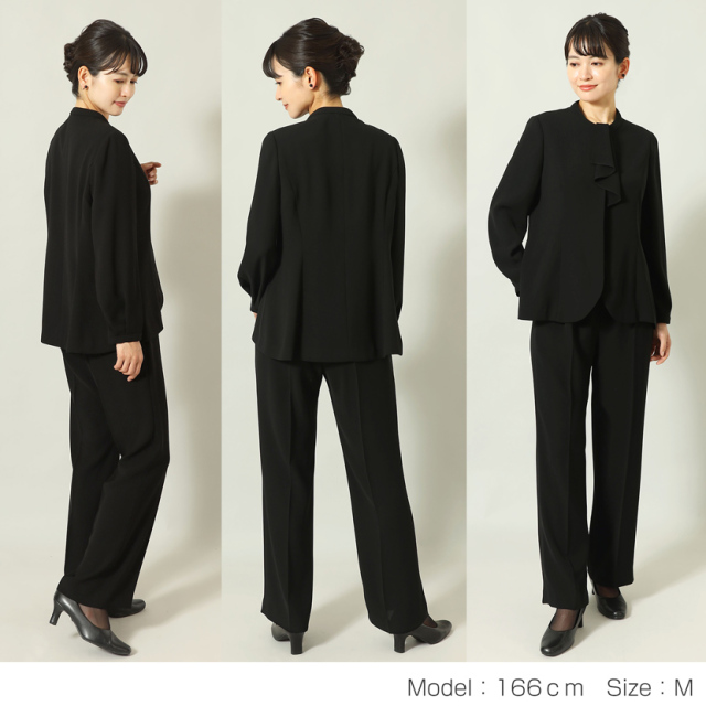 家庭で洗える】ブラックフォーマル2点セット［前開き ボウタイ付き