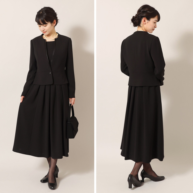 ブラックフォーマル,黒,喪服,礼服,レディース,アンサンブル,ブラック,葬儀,冠婚葬祭,法事,品格