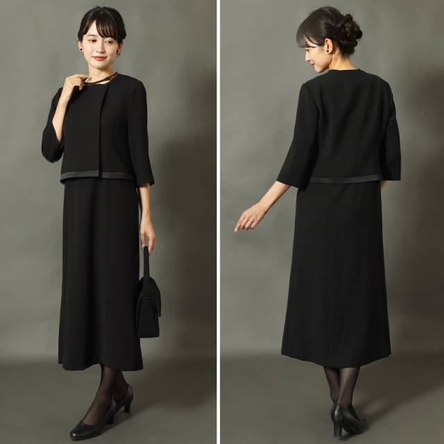 ブラックフォーマル,黒,喪服,礼服,レディース,アンサンブル,ブラック,葬儀,冠婚葬祭,法事,品格