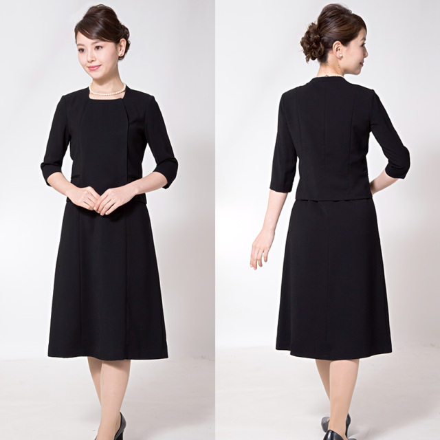 ブラックフォーマル,黒,喪服,礼服,レディース,アンサンブル,ブラック,葬儀,冠婚葬祭,法事,品格