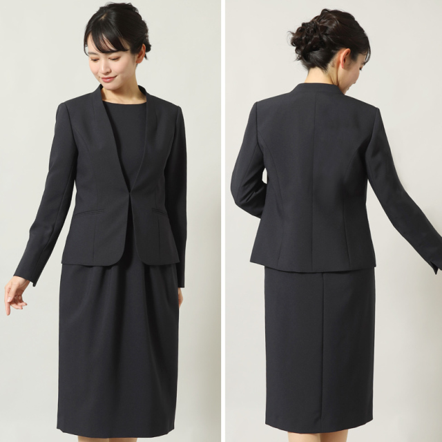 お受験,面接,学校説明会,学校訪問,濃紺,スーツ,洗える,シワ,接触霊感