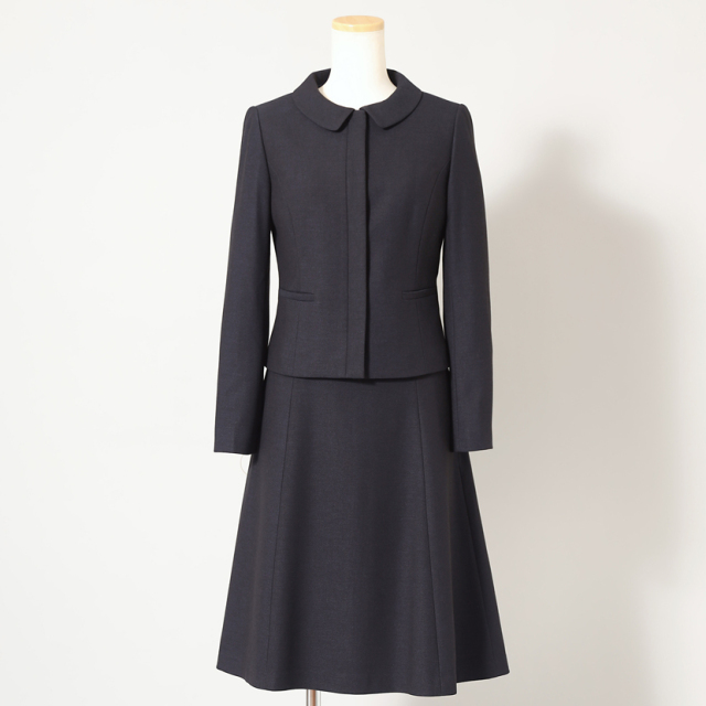 エムシーUSED】中古フォーマル お受験スーツ 鹿の子織 比翼仕立て  