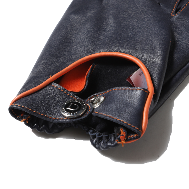 Guanti Da Guida Classici Dents In Pelle Di Pecora – Navy/Tan, Taglia Media (Delta Hairsheep) - 3
