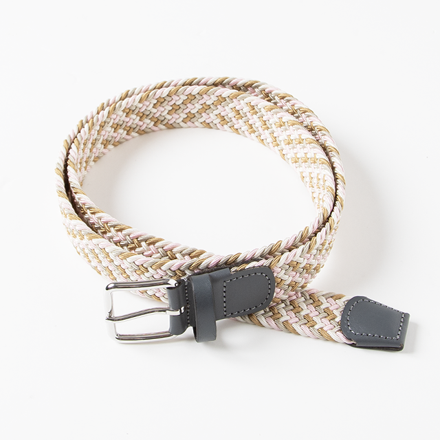ATHISON stretch メッシュ編み込みベルト ゴールド WOMENS】133 ATHISON ラメ入り Stretch mesh Belt | Mashimo