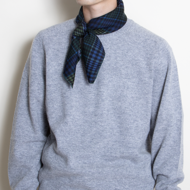 SALE！ theory ♡ カシミア シルク フォックス グレー ポンポン VINCENZO MIOZZA カシミヤシルク スカーフ 65×65 O 8302