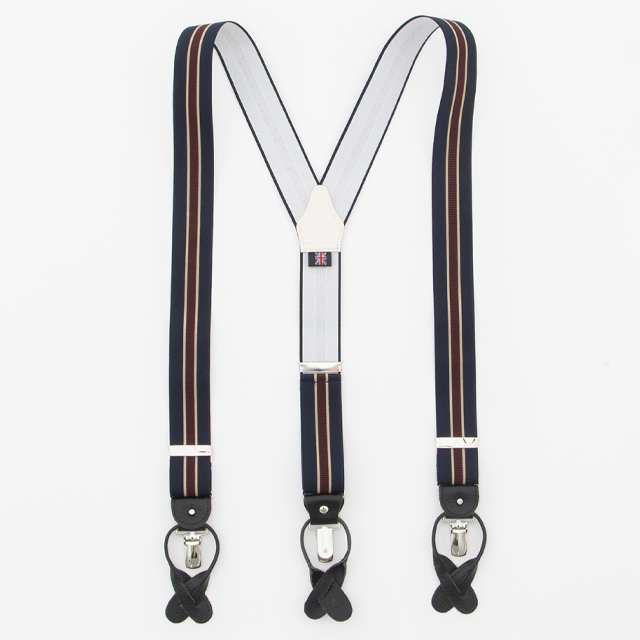 ALBERT THURSTON ストライプ サスペンダー E35_2in1_2266【MENS