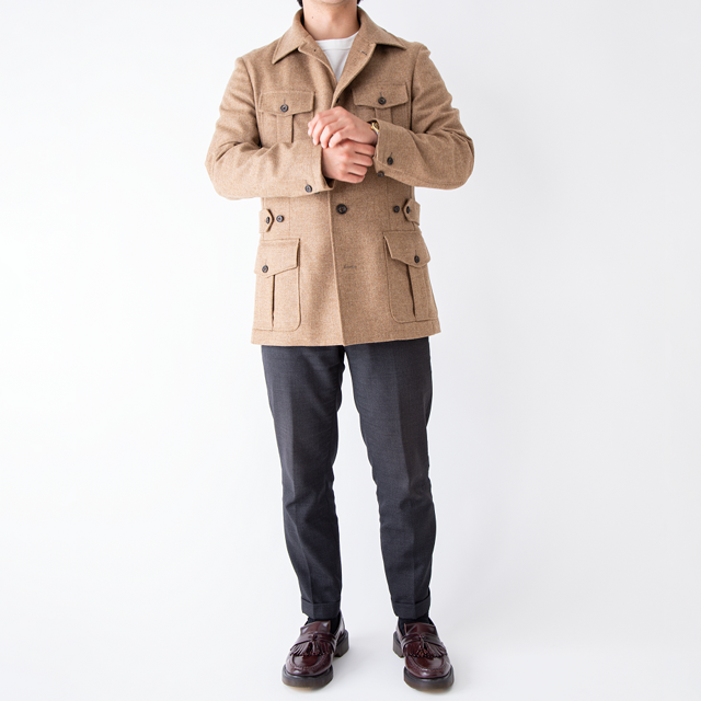 【直営・関税送料込】サファリジャケット / ダイアゴナルウー CORDINGS ウールサファリジャケット JKP661 【MENS】 | Mashimo