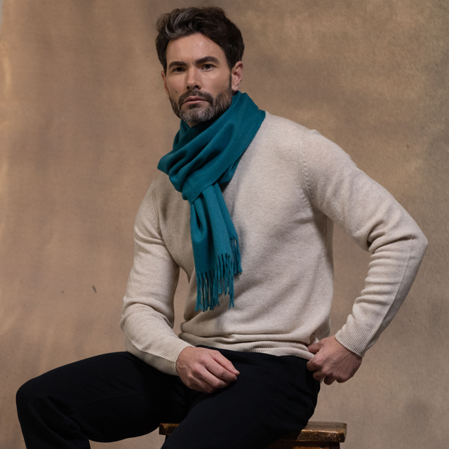 ÜBERMENSCH US MD限定スカーフ BLUE ブルー京都ブルームシルクスカーフ - 65cm メンズネッカチーフ – LuluLane